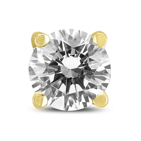 1 4 Carat Round Single Solitaire Stud Diamond Earring In 14k 1 4 Carat Round Single Solitaire Stud Diamond Earring In 14k Yellow Gold