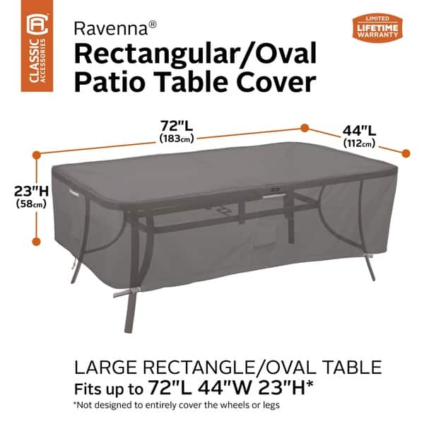 Shop Ravenna Rectangular Oval Patio Table Cover Large On Sale