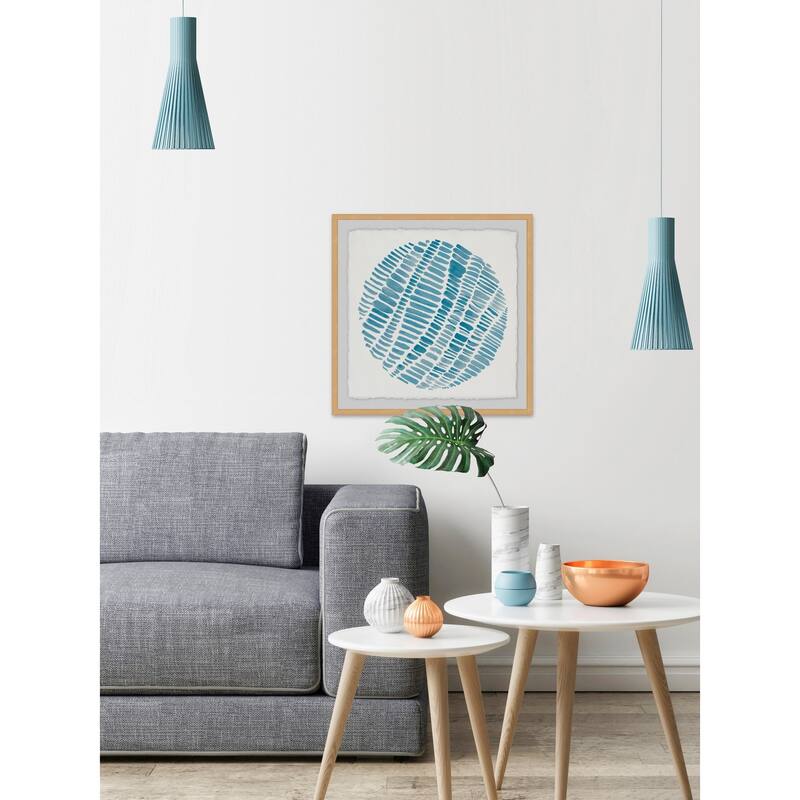 'Blue Dash' Framed Painting Print - Multi-Color