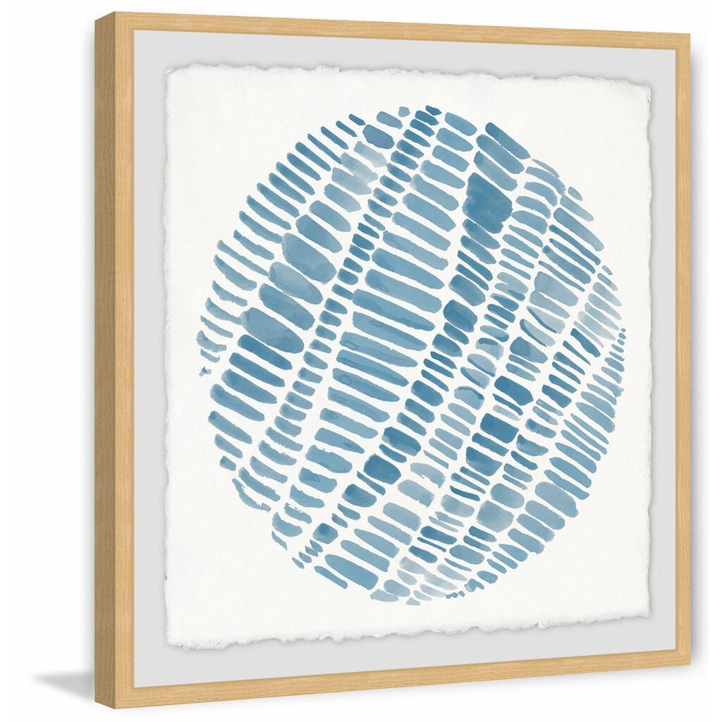 'Blue Dash' Framed Painting Print - Multi-Color