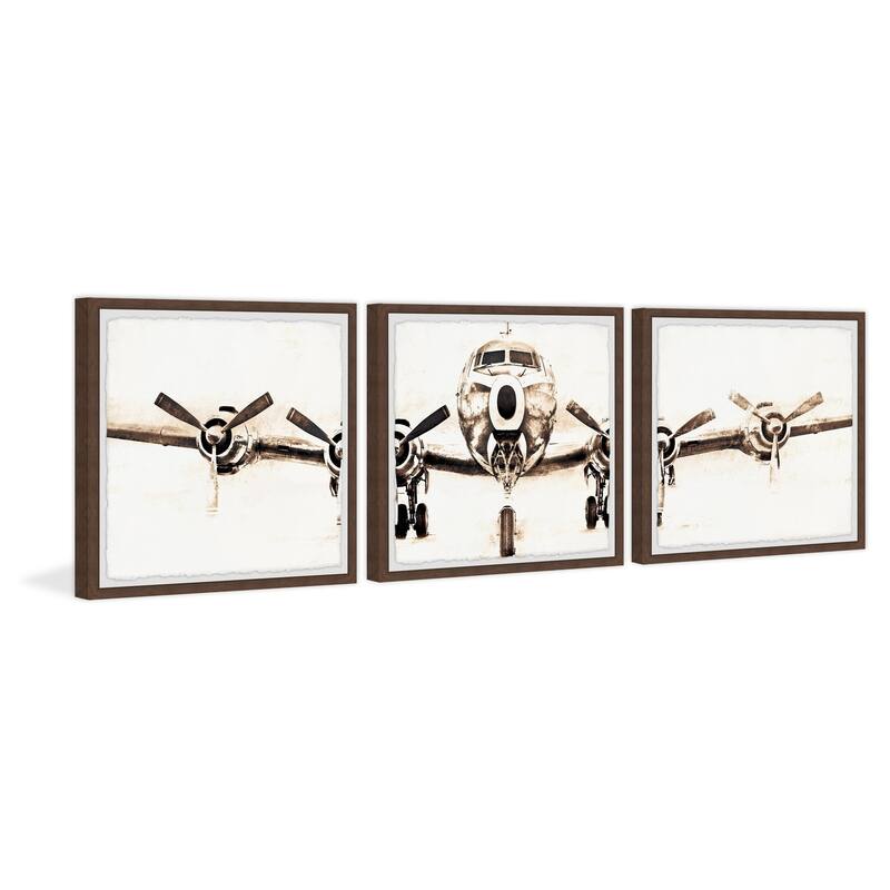 Marmont Hill Handmade Airplane II Triptych Print - Multi-Color