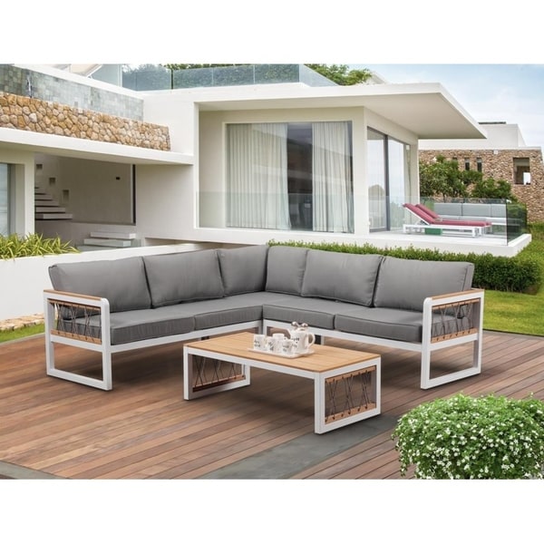 BroyerK 4-piece Outdoor Aluminum Woven Ropes Patio Furniture Set