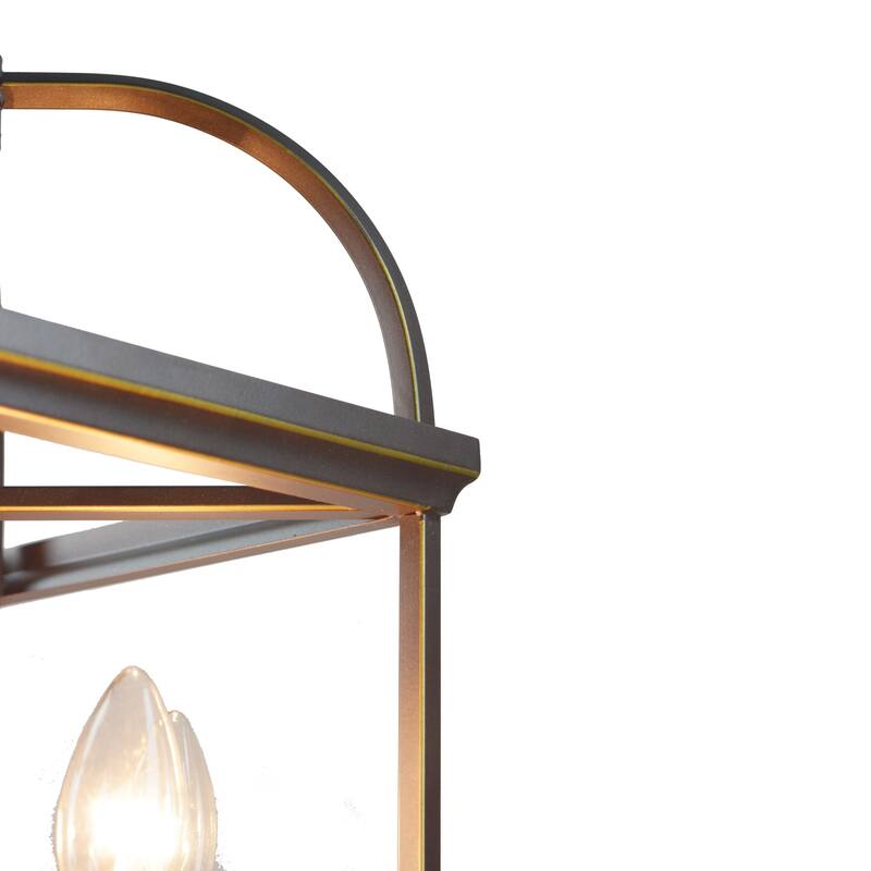 BTExpert Antique Metal Piedmont Foyer Lantern Chandelier, Bronze Gold