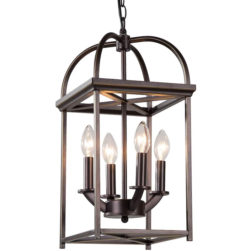 BTExpert Antique Metal Piedmont Foyer Lantern Chandelier, Bronze Gold
