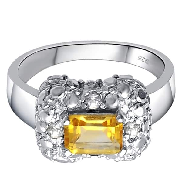 Citrine Lotus Ring November Birthstone Jewelry Lotus Engagement Ring Lotus Ring