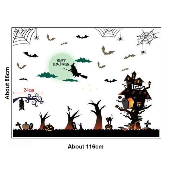 Shop Funny Halloween Decorations Wall Sticker Halloween Party