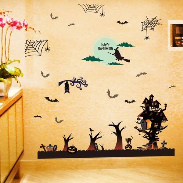 Shop Funny Halloween Decorations Wall Sticker Halloween Party