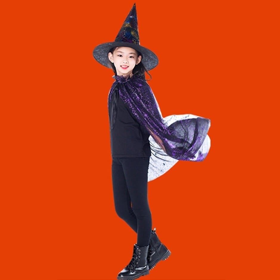 Buy Syhood 2 Sets Kids Halloween Costumes Witch Cloak With Hat Children  Halloween Costume Kids Cosplay Party Accessories For 3-12 Years(Blue)  Online - Shop on Carrefour UAE