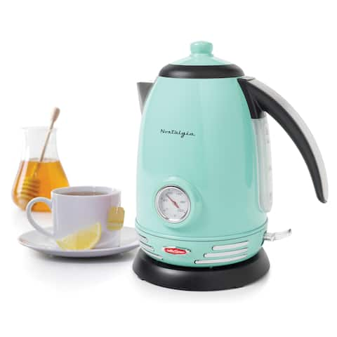 Chrome Cup Electric Kettle Blender Kalorik nostalgia rwk150aq retro 1 7l stainless steel electric water kettle aqua 1 7 liter