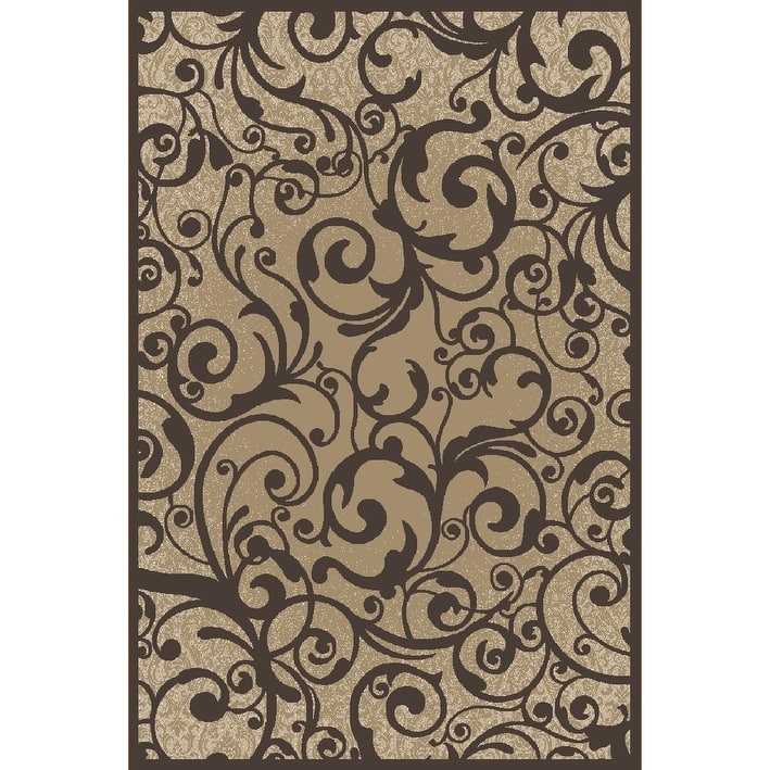 Admire Home Living Plaza Contemporary Scroll Pattern Area Rug
