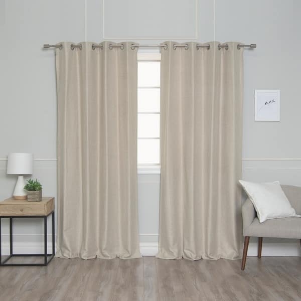 Shop Aurora Home Herringbone Room Darkening Curtain Panel Pair