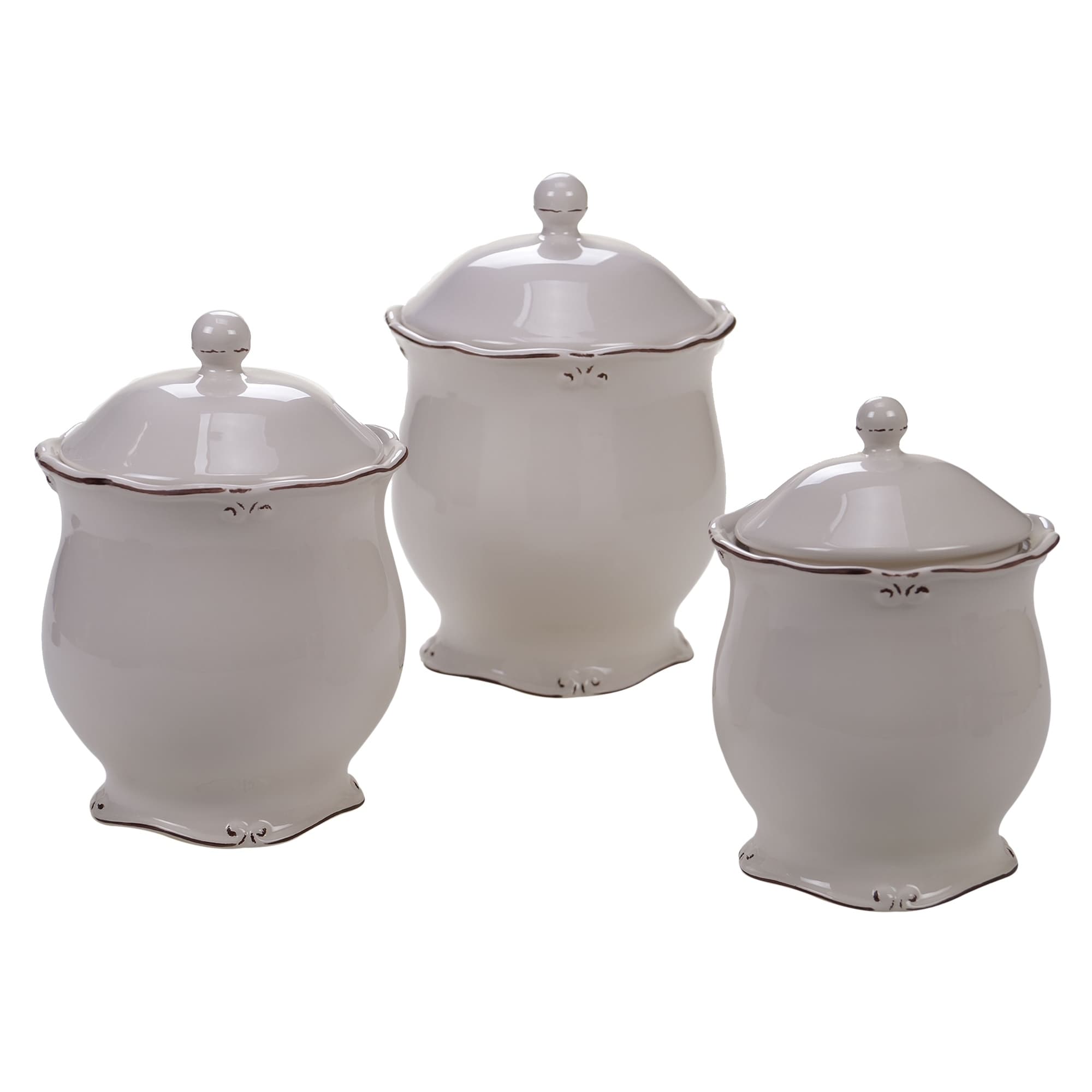 HiEnd Accents Savannah Canister Set - Cream