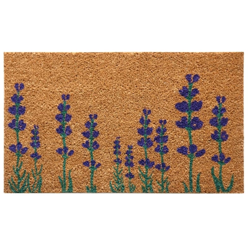 Rubber-Cal "Purple English Lavender" Flower Doormat, 18 x 30