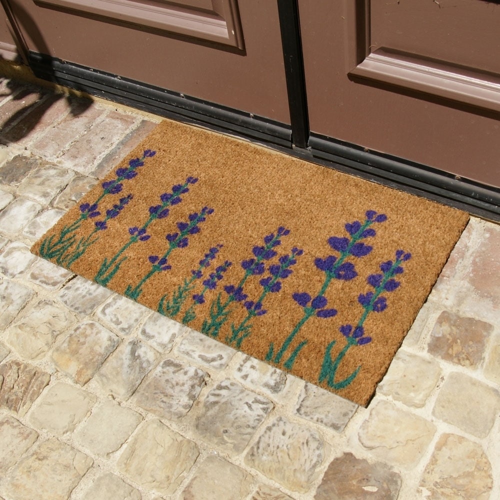 Shop Rubber Cal Purple English Lavender Flower Doormat 18 X 30