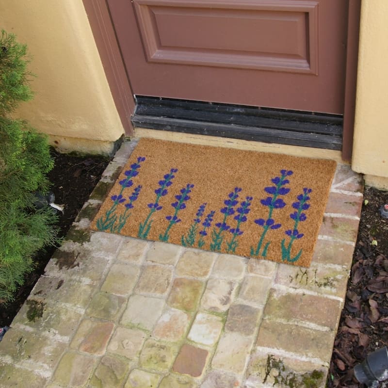 Rubber-Cal "Purple English Lavender" Flower Doormat, 18 x 30