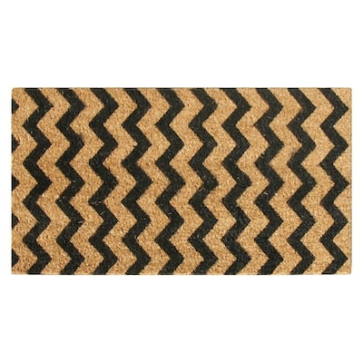 Rubber-Cal "Modern Lattice" - Contemporary Coir Mats - 18" x 30"