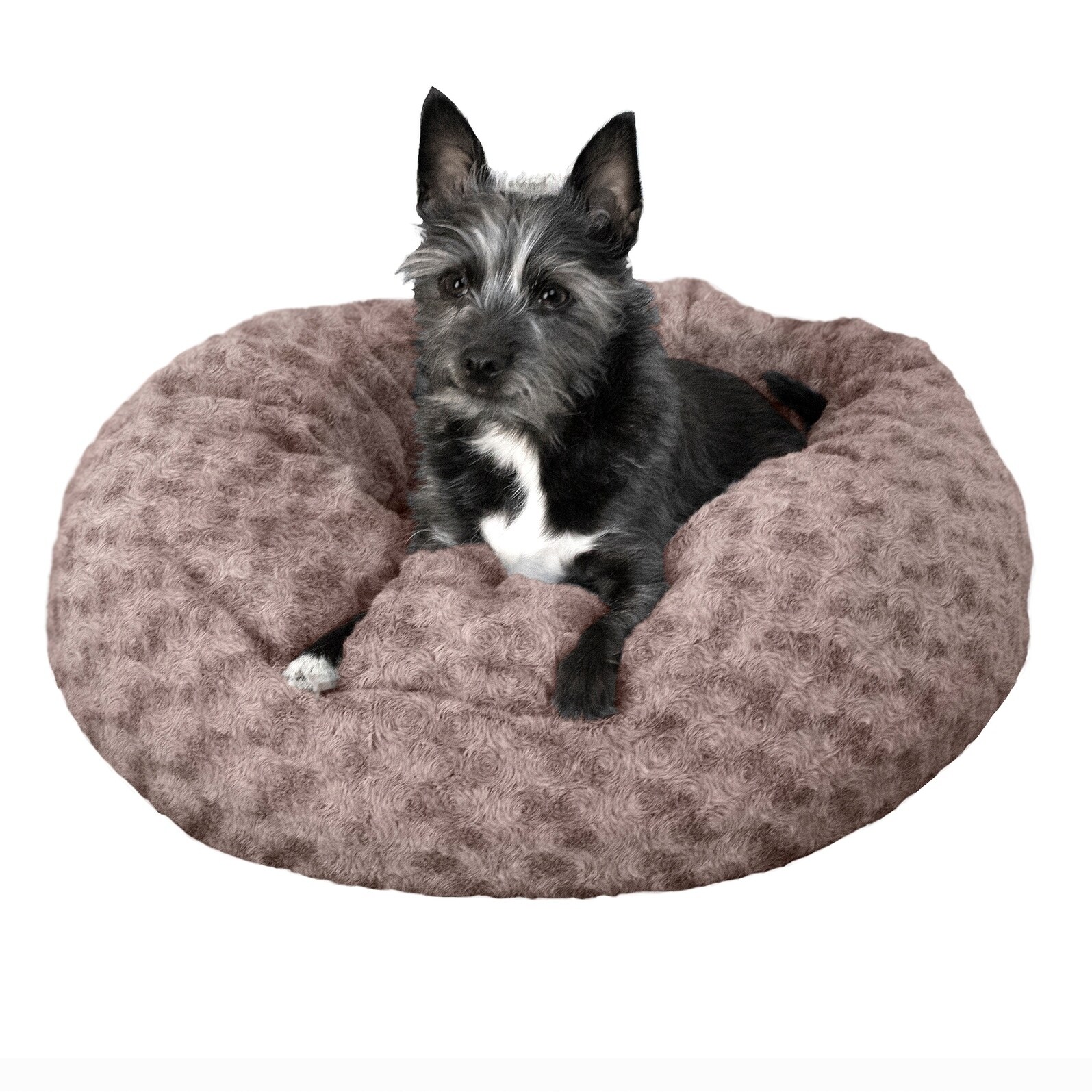 furhaven round dog bed