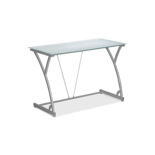 Shop Sadie Table Desk Frosted Glass Top Computer Desk For Office