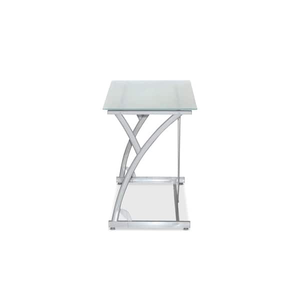 Shop Sadie Table Desk Frosted Glass Top Computer Desk For Office