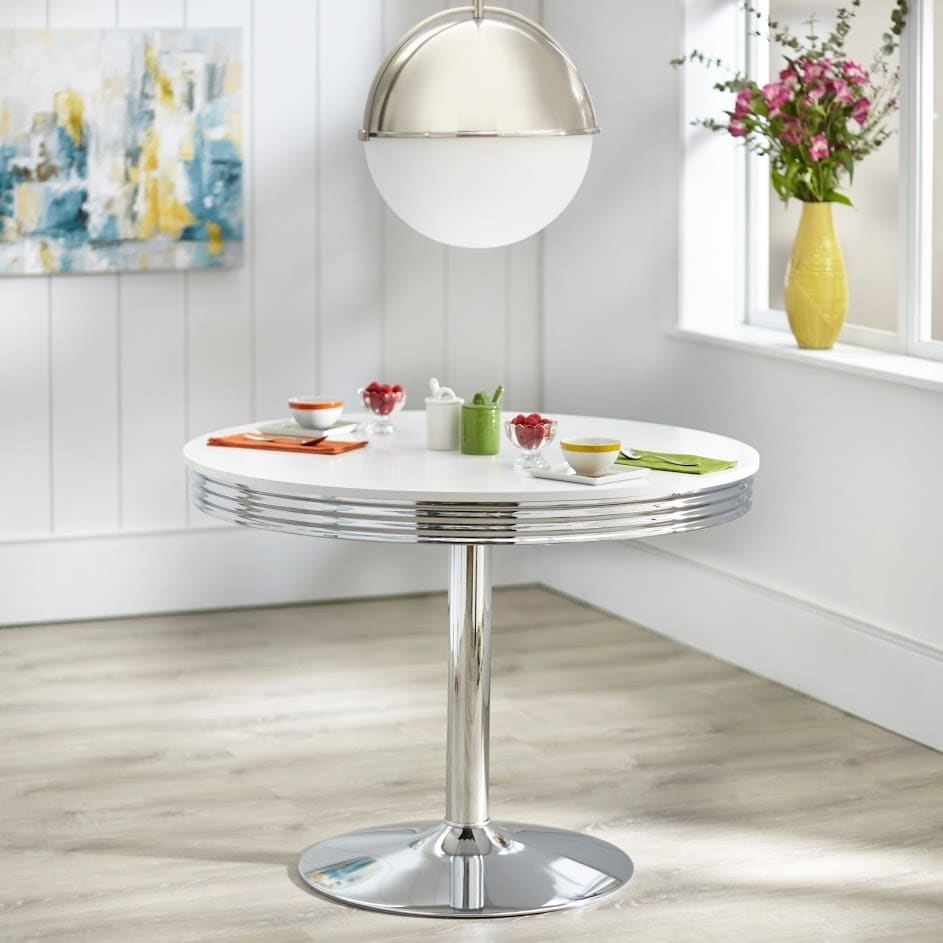 Shop Simple Living Raleigh Retro Dining Table White Overstock