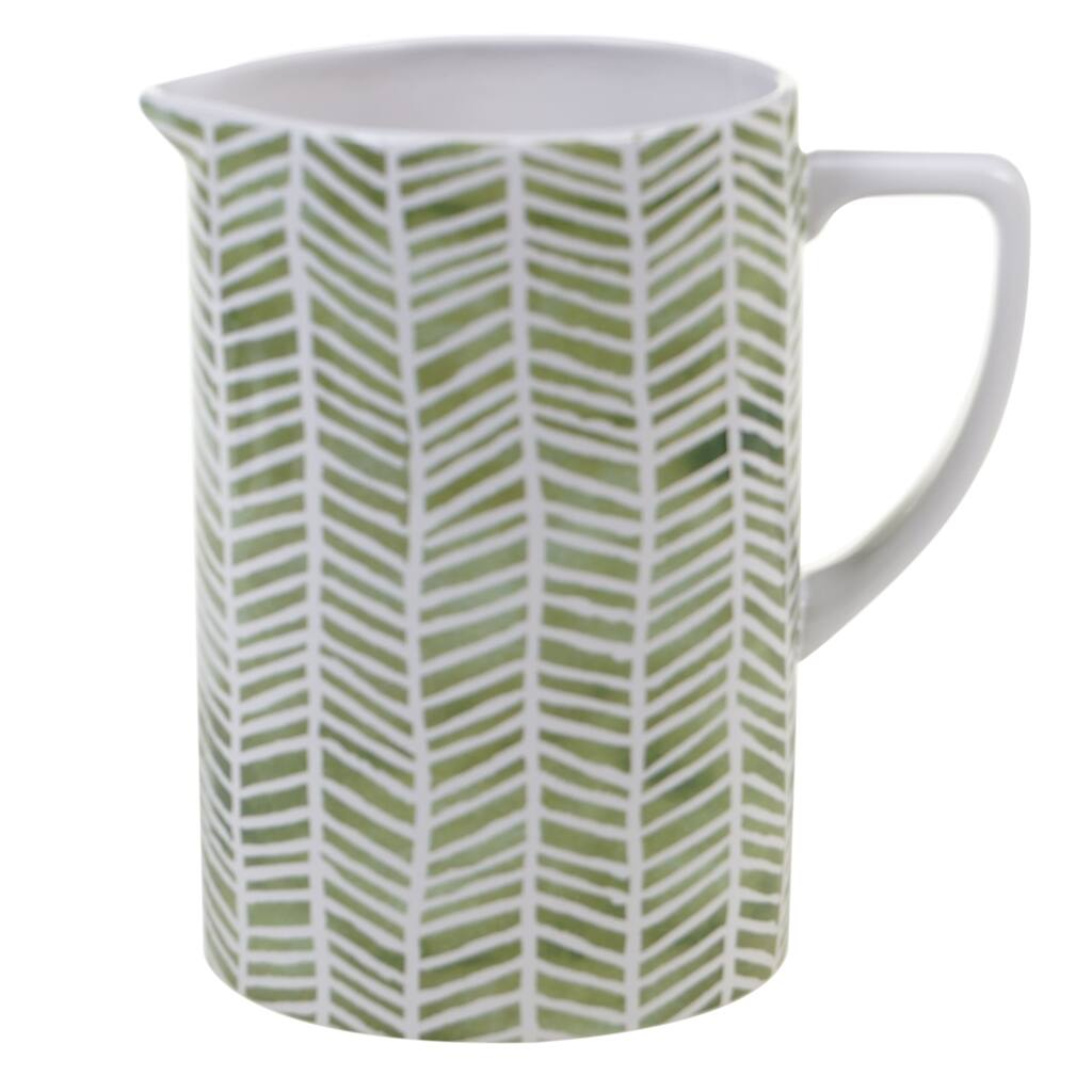 Certified International Mixed Green Patterns Pitcher