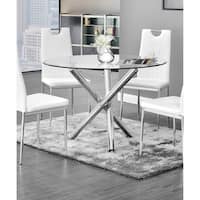 Best Master Furniture Chrome Glass Round Dining Table