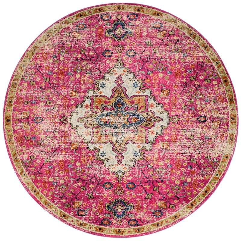 Alexander Home Vintage Boho Floral Medallion Distressed Area Rug