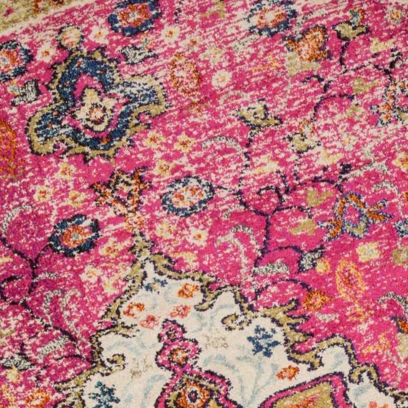 Alexander Home Vintage Boho Floral Medallion Distressed Area Rug