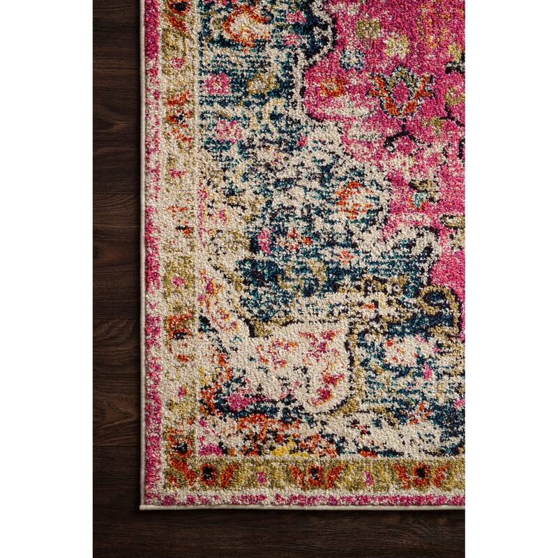 Alexander Home Vintage Boho Floral Medallion Distressed Area Rug