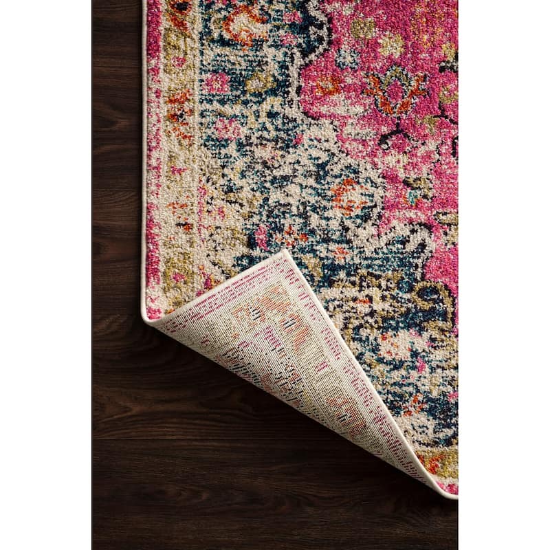 Alexander Home Vintage Boho Floral Medallion Distressed Area Rug
