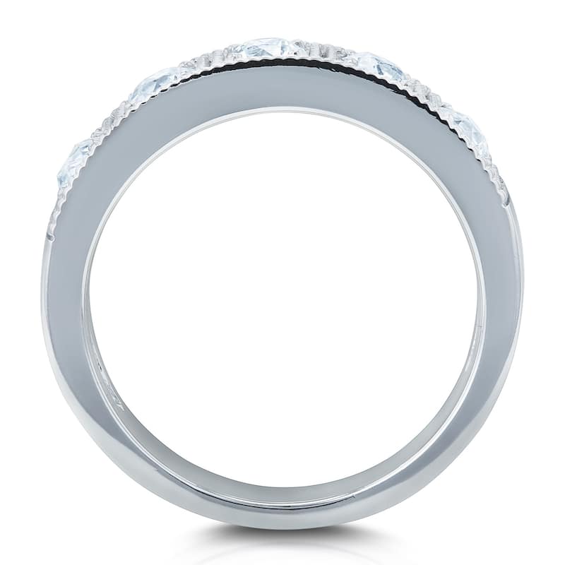 Kobelli 0.8 Carats Natural Diamond 14k Solid Gold Milgrain Framed Five Stone Vintage Style Wedding Ring (5mm)