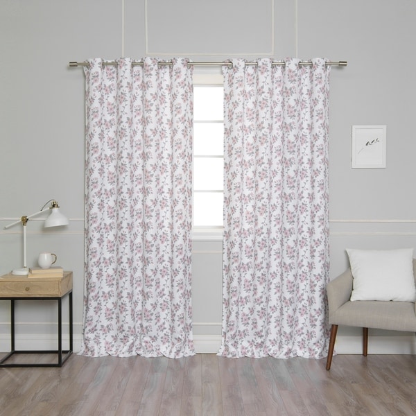 Aurora Home Pink Blossom Fl Privacy Curtain Panel Pair On Aurora Home Pink Blossom Fl Privacy Curtain Panel Pair
