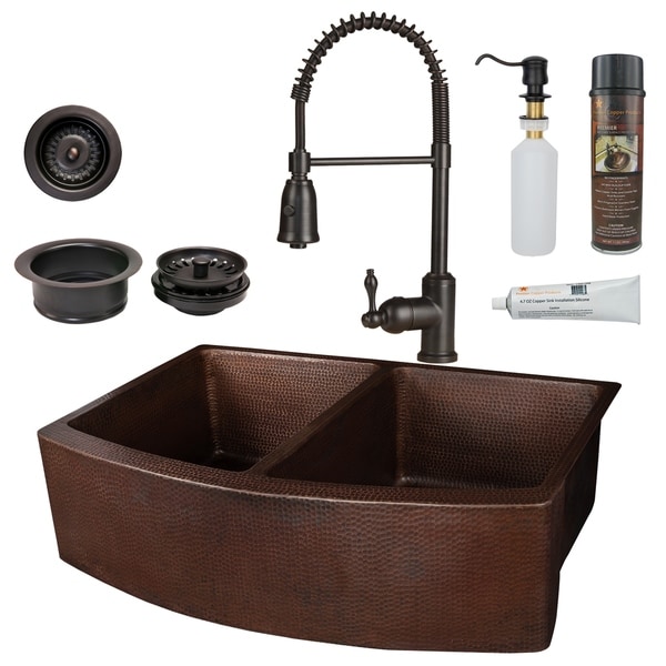 Handmade Kitchen Sink with Faucet and Accessories Package (Mexico)