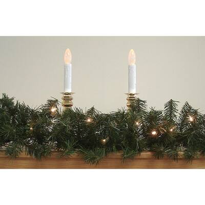 9' x 14" Pre-Lit Canadian Pine Artificial Xmas Garland - Clear Lights