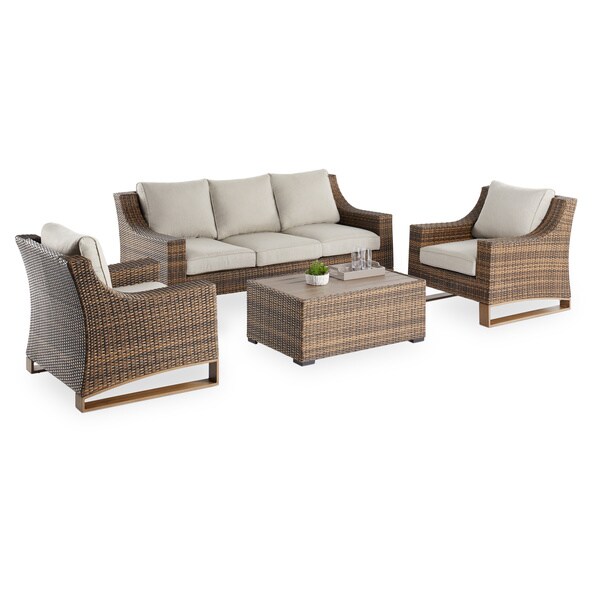 Havenside Home Monaco 4-piece Wicker Outdoor Set