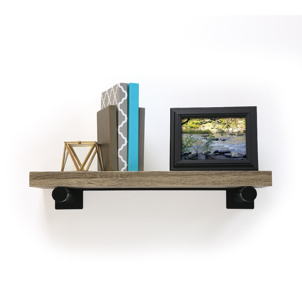 InPlace 24-inch Brown Driftwood Shelf w/Bracket