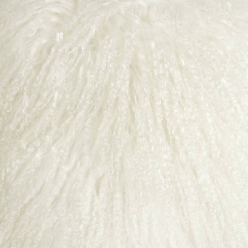 Mongolian Sheepskin Rectangular Wool 12x24 Throw Pillow with Polyfill Insert