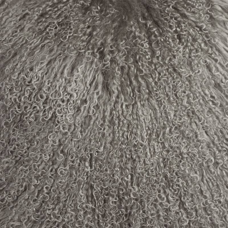 Mongolian Sheepskin Rectangular Wool 12x24 Throw Pillow with Polyfill Insert