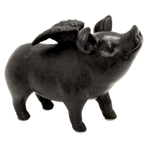 Three Hands Flying Pig Figurine