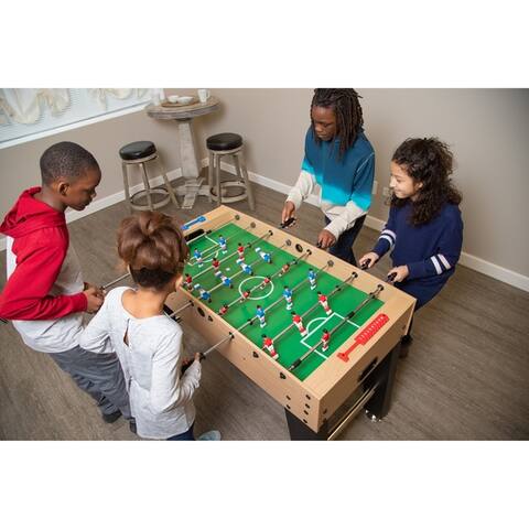 Metropolis 48-in Foosball Table with Spring-Loaded Telescopic Safety Rods - Maple Finish