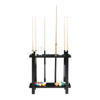 Classic Floor Billiard Pool Cue Rack - Black Finish