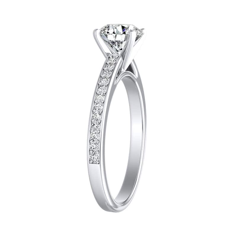 Auriya 14k Gold Classic 5/8 carat TW Round Diamond Engagement Ring (G-H, VS1-VS2)