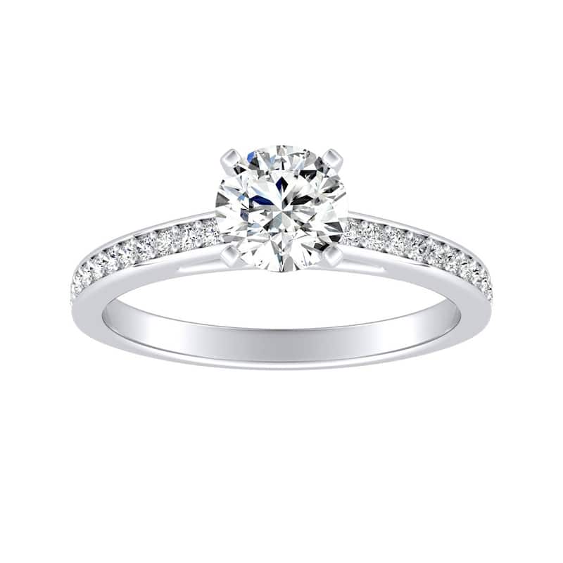 Auriya 14k Gold Classic 5/8 carat TW Round Diamond Engagement Ring (G-H, VS1-VS2) - 8 - White