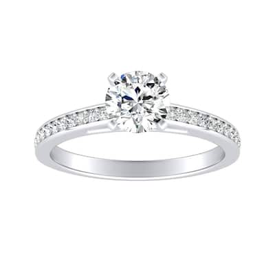 Auriya 14k Gold Classic 5/8 carat TW Round Diamond Engagement Ring (G-H, VS1-VS2)
