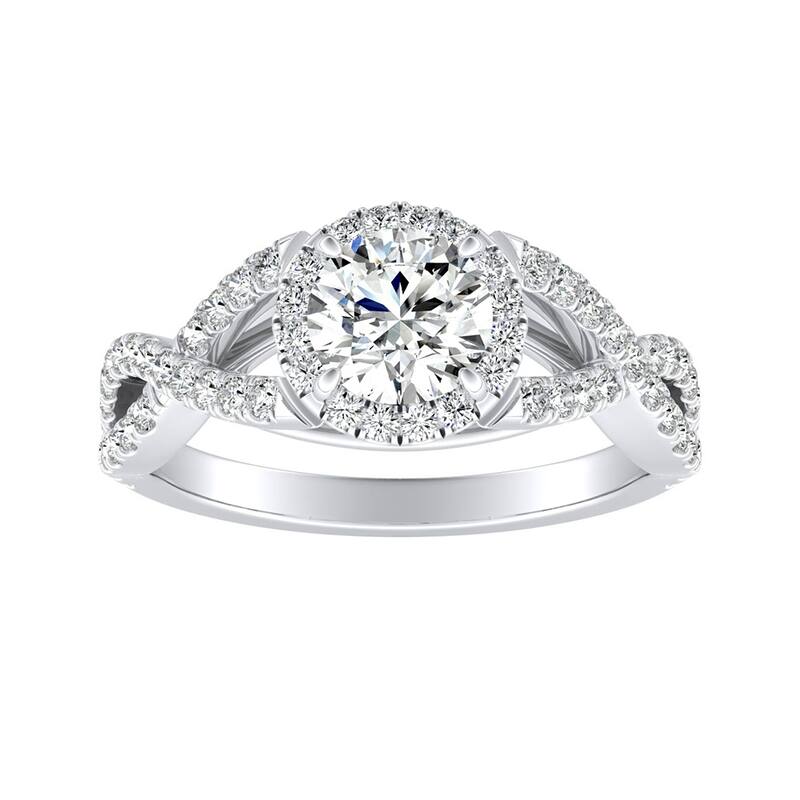 Auriya 14k Gold 1 carat TW Round Halo Diamond Engagement Ring (G-H, VS1-VS2) - 6.5 - White