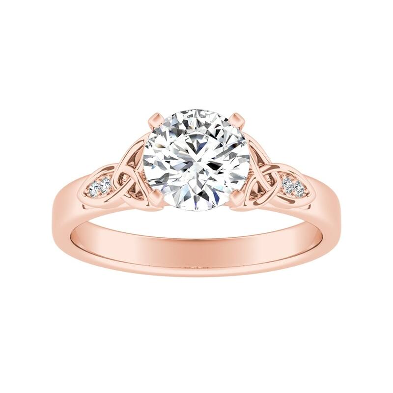 Auriya 14k Gold Modern Celtic-knot 1/2 carat TW Round Diamond Engagement Ring - 5 - Rose