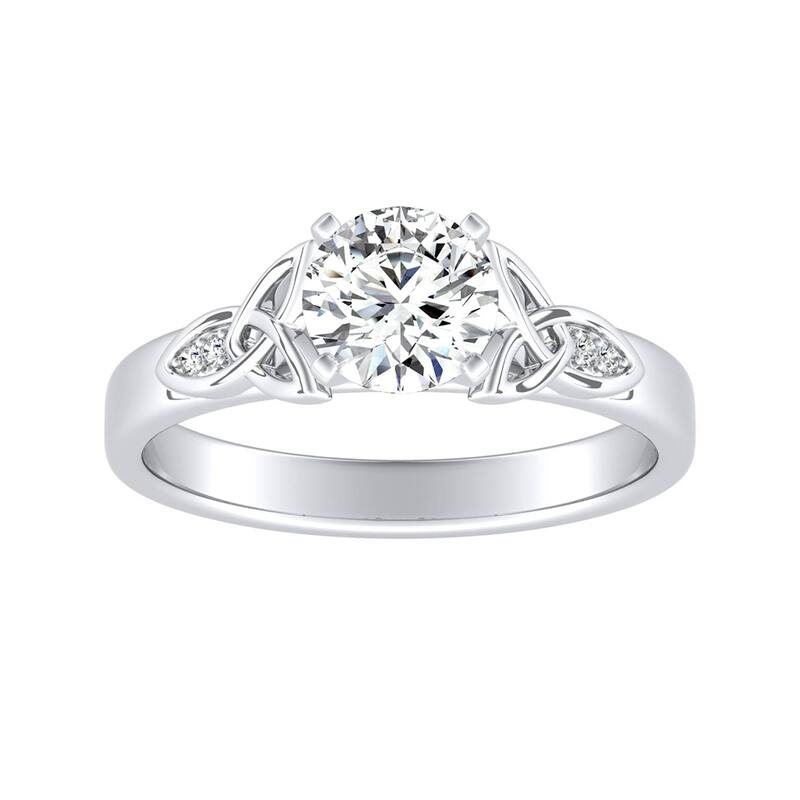 Auriya 14k Gold Modern Celtic-knot 1/2 carat TW Round Diamond Engagement Ring - 6.5 - White
