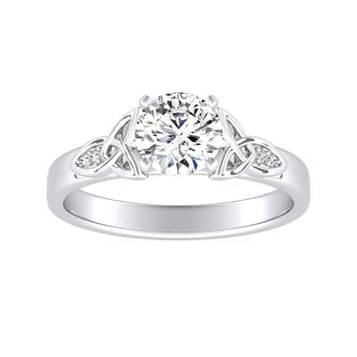 Auriya 14k Gold Modern Celtic-knot 1/2 carat TW Round Diamond Engagement Ring