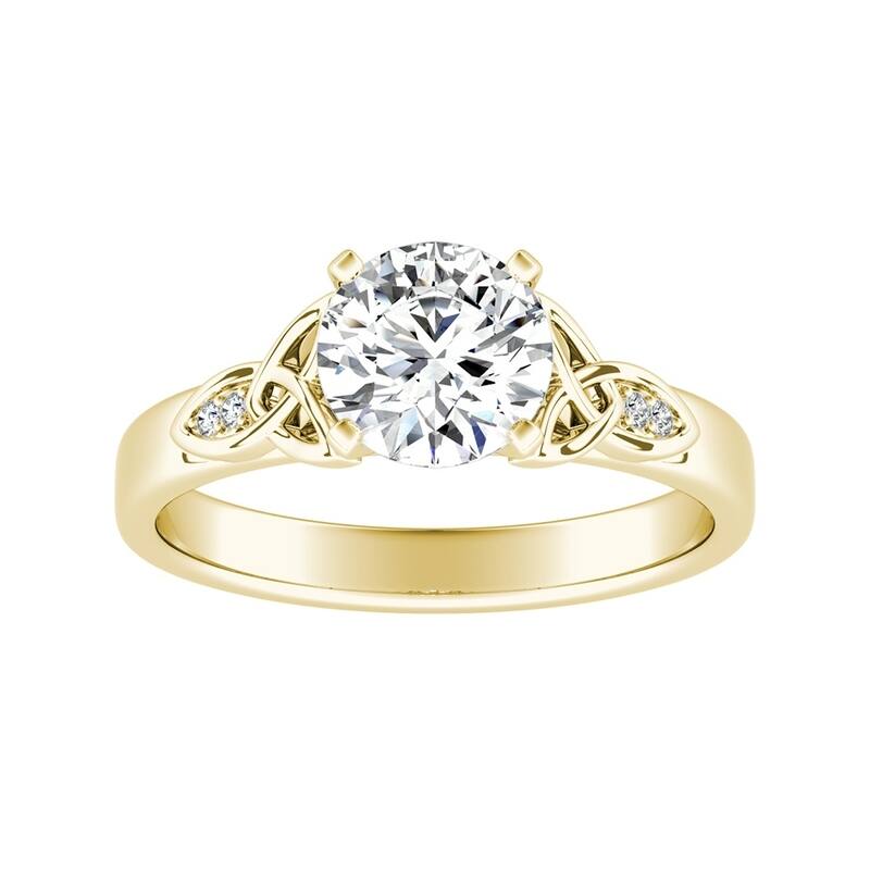 Auriya 14k Gold Modern Celtic-knot 1/2 carat TW Round Diamond Engagement Ring - 9 - Yellow