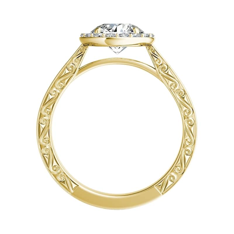 Auriya 14k Gold Vintage 9/10ctw Round Halo Diamond Engagement Ring (G-H, VS1-VS2)